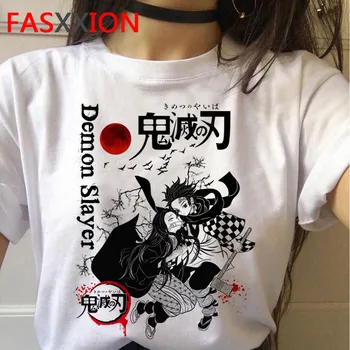Hot Demon tričko Slayer Grafický Hornej Tees Streetwear Punk Kimetsu Č Yaiba Tričko oblečenie Japonské Anime Mužov legrační