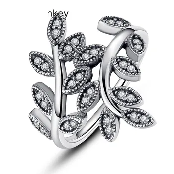 Hot Predaj 925 Sterling Silver Krúžky Jasné, Kruh, Kolo Šťastie Prstene Pre Ženy, Svadobné Party Darček Módne Šperky