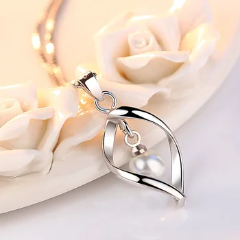 Hot Predaj 925 Sterling Silver Náhrdelník Poľa Reťazca Simulované Pearl Choker Náhrdelníky & Prívesky Pre Ženy Vyhlásenie Šperky