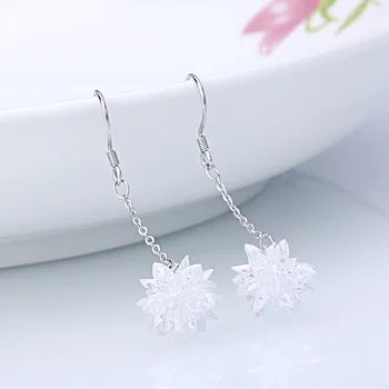 Hot predaj fashion white crystal ice kvet žena 925 sterling silver dámy 