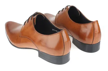 HOT PREDAJ ! Hnedé Spoločenské Topánky Muž Svadobné Topánky pravej Kože Business Topánky Mužské šaty topánky