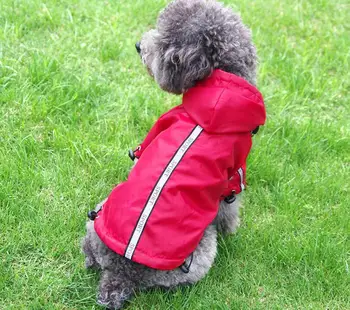 Hot predaj pet pršiplášť pet Jeseň zima psa pršiplášť s teplou fleecovou XS-3XL psa kabát s kapucňou s reflexné pásky