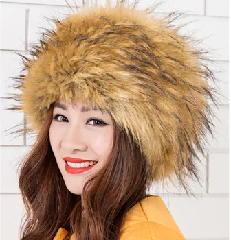 Hot Predaj Zimných Hrubé Chlpaté Hairband Načechraný Ruskej Umelú Kožušinu Ženy, Dievča, Kožušiny Hlavu Klobúk Zimné Outdoorové Earwarmer Lyžiarske Čiapky