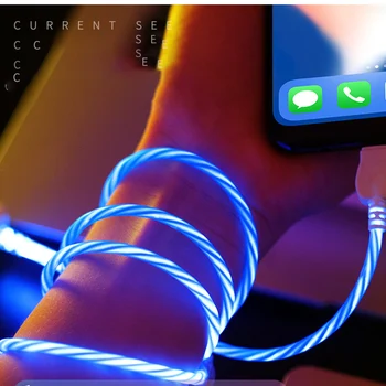 Hotest Svetelný Kábel LED Svietiť, Tečie Micro USB Typu C, Rýchle Nabíjanie Kábel Pre Android Telefónu Svetlé Nabíjací Kábel Pre Huawei