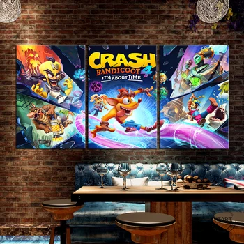 Hra Plagát, Crash Bandicoot 4 je To O Čase Umelecké Plátno na Stenu Umelecká Maľba na Steny v Obývacej Izbe Decor-bez rámu
