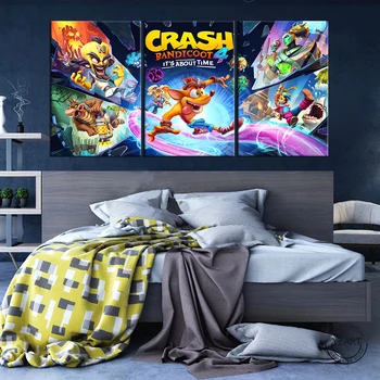 Hra Plagát, Crash Bandicoot 4 je To O Čase Umelecké Plátno na Stenu Umelecká Maľba na Steny v Obývacej Izbe Decor-bez rámu