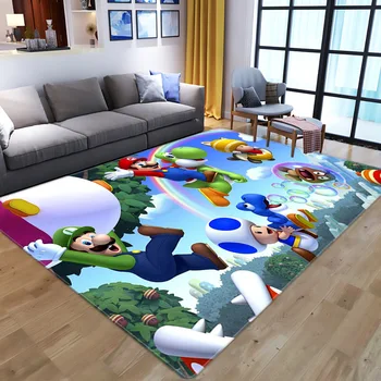 Hra super mario vzor koberec Námestie Protišmykových Plocha Podlahy Mat 3D Koberec Non-slip Mat Jedáleň, Obývacia Izba Mäkké Spálni Koberec