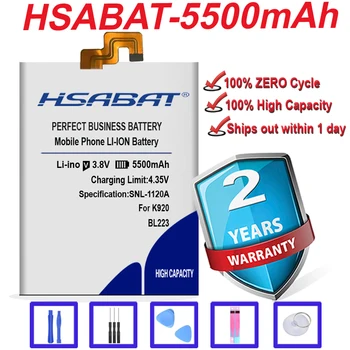 HSABAT Nové Batérie pre Lenovo Atmosféra Z2 Pro K920 K80 K80M K7 Batérie 5500mAh BL223