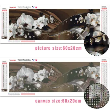 HUACAN 5d Diamond Maľovanie Plný Vrták Orchidea Obývacia Izba Dekorácie Mozaiky Kvety Výšivky, Ručné Darček