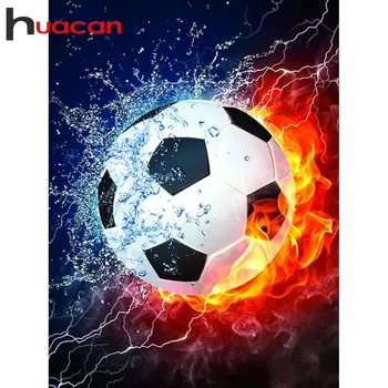 Huacan 5D DIY Diamond Maľovanie Futbal Plný Štvorec/Okrúhle Diamanty Výšivky Súpravy, Dekorácie Domov