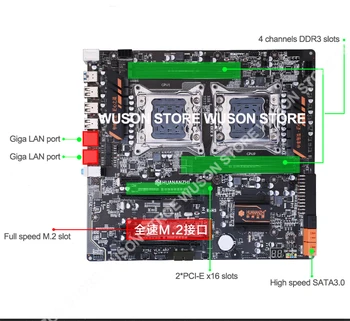 HUANANZHI Dual X79 M. 2 Slot základná Doska s procesorom Intel Xeon E5 2690V2 3.0 GHz RAM 64 G(4*16 G) Všetky Testované Kúpiť Počítač na Predaj
