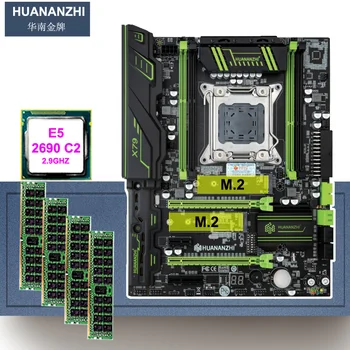 HUANANZHI X79 Doska s Dual M. 2 SSD Slot Zľava Zbrusu Novej Doske a Xeon CPU E5 2690 2.9 GHz, RAM 16 G(4*4G) ECC REG