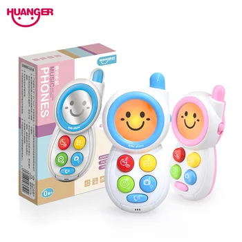 Huanger Úsmev Hudobný Telefón Deti Hračky, Elektronické Detské Hrkálky Mini Blikajúce Spev Detí Raného Znejúce Vzdelávacie Mobilné Hračky