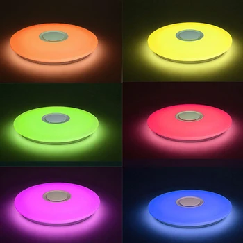 Hudba Led Stropné svietidlo 36W RGBW Flush Mount Kolo Hudby pomocou Bluetooth Reproduktorov, Diaľkové Ovládanie Stmievateľné Farby Lampy