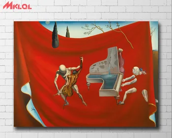 Hudba Red Orchestra, 1957 - Salvador Dali Plátno, Maľovanie Na Obývacia Izba Domova Olejomaľba Na Plátne Wall Art