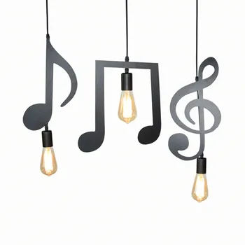 Hudobné Poznámka Prívesok Svetlo Domov Spálňa Krivky Droplight Bar Závesné LED Lampa