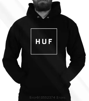 Huf Skateboard pánske Hoodie Essentials Box Logo Čierne Ženy Muži
