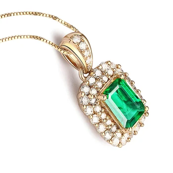 HuiSept Elegantné 925 Striebra, Šperkov Náhrdelník Geometrický Tvar, Emerald Zirkón Drahokam Prívesok Ozdoby pre Ženy, Svadobné Party