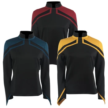 Hviezda 2020 JL Picard Jednotné Trek Startfleet Žena Červené Zlato Blue Top Shirt Cosplay Kostým Ženy Dospelých Kabát Prop