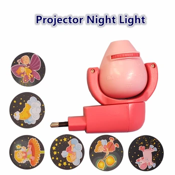 Hviezda Mesiaca Zvierat Projektor LED Projektor 6 Snímok Snímač EÚ Plug Nočné Svetlo na Čítanie Pre Deti Deti Baby Spálne Dekorácie
