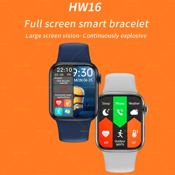 HW16 Smart Hodinky 2021 Muži Ženy Bluetooth Hovor Heslo Srdcovej frekvencie Smartwatch Celej Obrazovke PK HW 12 22 FK88 AK76 T500 600 s