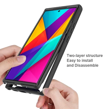 Hybridný Pevný + TPU puzdro pre Samsung Galaxy Note20 Shockproof 2 v 1 Prípade pre Samsung Galaxy Note 20 Ultra Štít Transparentné