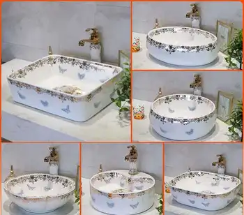 Hygienické kúpeľňa keramické umývadlo umenie fáze domov Európskej motýľ umývadlo umývadlo