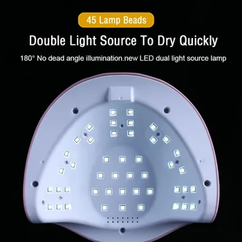 Hz 180w Lampa Na Nechty, UV LED Lampa na Nechty, Nechty, Vlasy 45 Led LCD Display pre Vytvrdnutie Gélu poľský Nechtov Manikúra Nástroj Rýchlo shiping&SUN M3