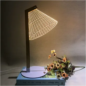 HZFCEW 3D Novinka LED Nočné Svetlo 3D Optický Efekt Bloom Lampa stolná Lampa s Svetelný Lampshades Dieťa Vianočný Darček