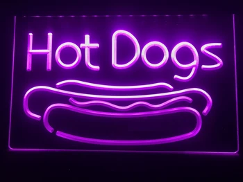 I519 Hot Dog Psov Cafe Lounge Lákať LED, Neónové Svetlo, Prihláste sa