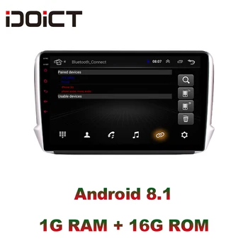 IDOICT Android 9.1 Auto DVD Prehrávač, GPS Navigácie, Multimédiá Pre peugeot 2008 208 Rádio-2018 wifi