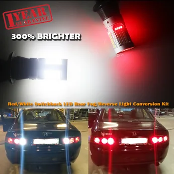 IJDM Auto 7440 LED Biela/Červená Dual-Farba Canbus W21W T20 led Žiarovky 12v Auto Backup Reverzné Svetlo & Zadné Hmlové Svietidlo Konverzie
