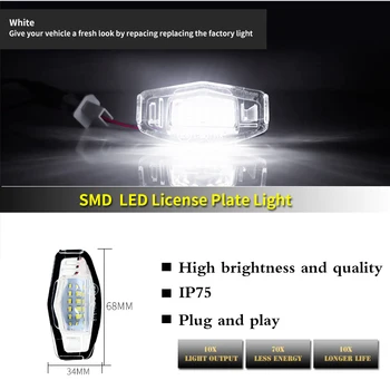 IJDM Xenon White OEM-Fit LED špz osvetlenie Pre Acura MDX RL TL TSX ILX Pre Honda Civic Dohodou Odyssey špz Svetlo