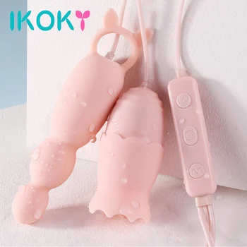 IKOKY USB Power G-Spot Masáž Klitorisu Análny Stimulátor Plug Vibrátor Sexuálne Hračky pre Ženy, Bradavky Lízanie Jazyk Vibrátory