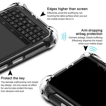 Imak Prípade, Airbag Shockproof Zadný Kryt pre BlackBerry Key2 Mäkké Silikónové TPU Matný Kryt