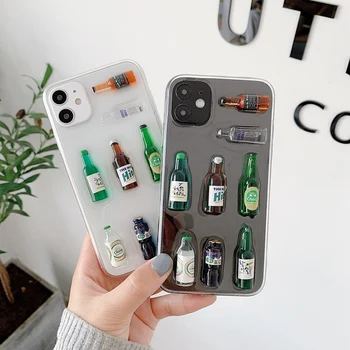 IN Horúce 3D Nápoj fľaša Epoxidové telefón puzdro pre iPhone SE 2020 11 Pro Max XR XS Max X 6 6 7 8 Plus Lesk Mäkké Silikónové Krytie