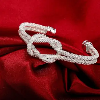 INALIS Viazané Oka Biela manžetový Pre Ženy Romantické Ženy Otvoriť Náramok Výročie Módne Šperky Doprava Zadarmo