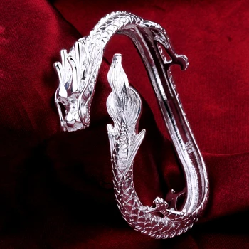 INALIS Čínsky Štýl Dragon Jednoduchosť Putá Náramok Pre Ženy Geometrické Biela Žena Otvoriť Medené Náramky, Módne Šperky