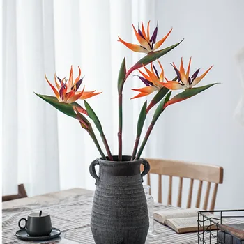 INDIGO - Veľké 90 cm Vták Raja Shopwindow Zobrazovať Skutočný Dotyk Silikónové Dekoračné Umelé Kvetiny Tropické Strany Orchidea