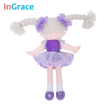 InGrace značky sladká princezná dievča bábiku roztomilý balerína bábiky pre dievčatá a dievčatá s závoj a pokrývku hlavy 35 CM roztomilý ručné plyšové hračky fialová