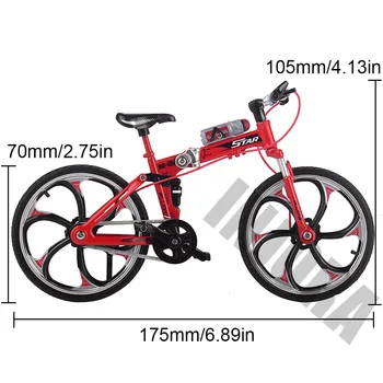 INJORA Kovové Horský Bicykel Skladací Bicykel Model Hračky pre 1/10 RC Crawler Axial SCX10 Traxxas TRX4 D90 RC Auto Dekorácie