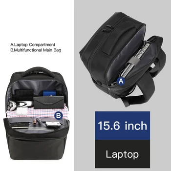 Inrnn Mužov USB Nabíjanie Vodu Odpudzujúce Batoh Bežné Business Travel Bag Muž 15.6 palcový Notebook Batohy Teenager, Školské tašky