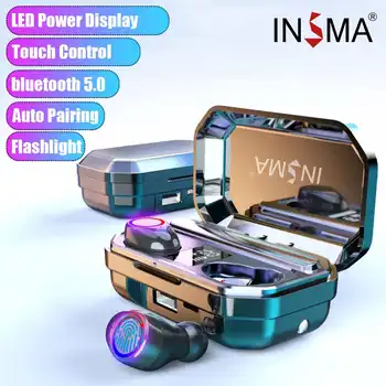 INSMA M12 4000mAh bluetooth 5.0 Bezdrôtové Stereo Slúchadlá Vodotesné Slúchadlá S LED Displejom Športové Bezdrôtové Slúchadlá Baterka