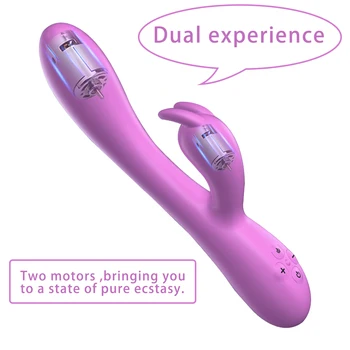 Inteligentné Vykurovacie Rabbit vibrátor G-spot Klitorisu Ženy masturbator dvojité vibrácií 180 stupeň ohýbať, mäkké silikónové hračky pre dospelých sex