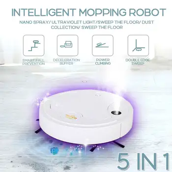 Inteligentný 5-v-1Sweeping Robot pre Domácnosť Sprej Ultrafialové Plnenie Vysávanie, Zametanie Zberného 50W Čistiaci Stroj