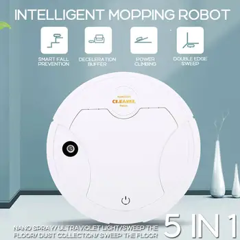 Inteligentný 5-v-1Sweeping Robot pre Domácnosť Sprej Ultrafialové Plnenie Vysávanie, Zametanie Zberného 50W Čistiaci Stroj