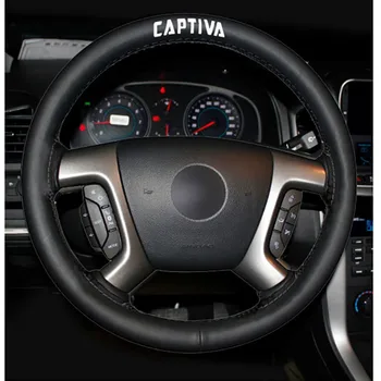 Interiérové Doplnky pre Chevrolet Captiva Čierne Originálne Kožené Ruke Šiť Auto Volant, Kryt Auto Príslušenstvo
