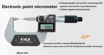 IP65 0.001 mm vodotesný digitálny bod mikrometer Typ Typ D 0-25 mm 25-50 mm elektronickej priemerky