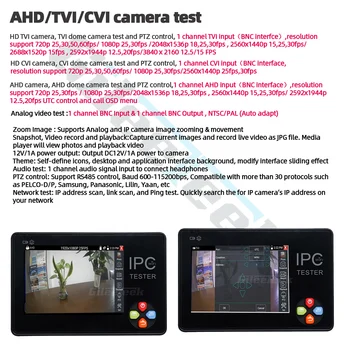 IPC1600ADH plus 4K H265 IP Kamera Tester 8MP AHD/TVI / CVI CVBS CCTV Tester Monitor PTZ Radič Rýchle ONVIF IPC Tester