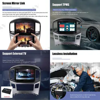 IPS Android 9.0 auto multimediálny prehrávač Pre Hyundai H1 2016 2017-2019 GPS Glonass navigačné rádio stereo hlava jednotky wifi free mapu